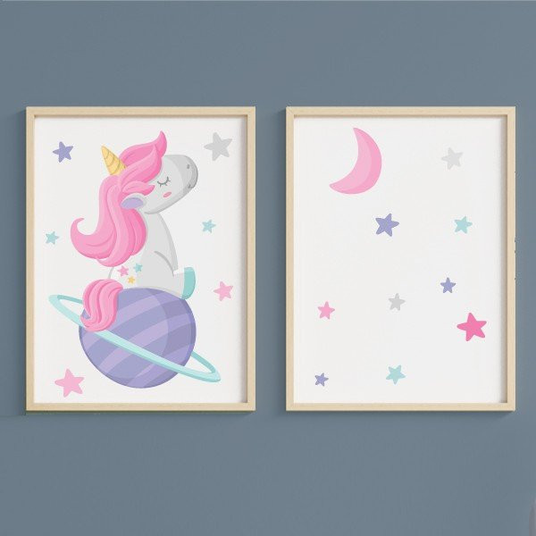 Unicorn Somiador - Quadres infantils. Personalitza'ls amb el nom