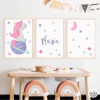 Dreamy Unicorn - 3 Children's paintings. Personalize them with the name