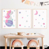Dreamy Unicorn - 3 Children's paintings. Personalize them with the name