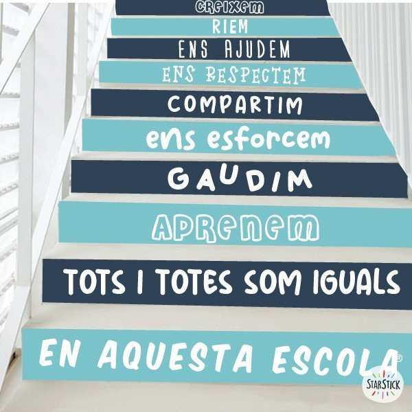 Vinils personalitzats per decorar escales | Normes de convivència escolar