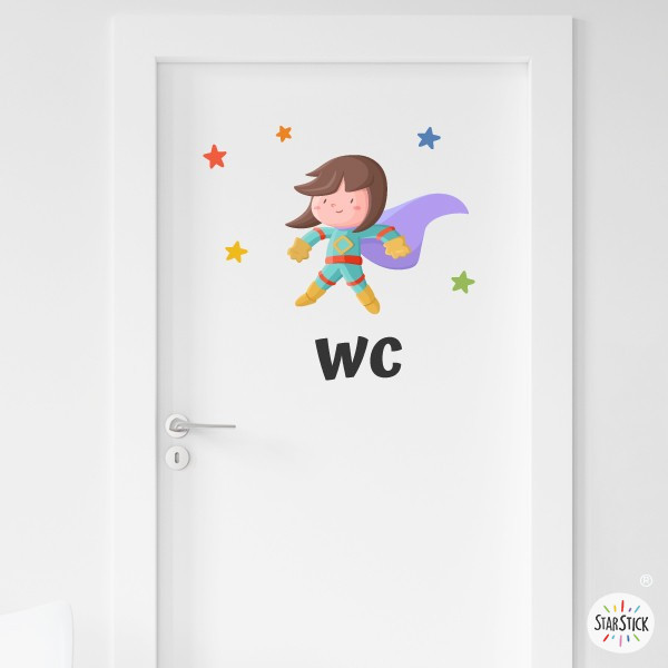 Señalización hospitales y centros de salud - Súper niña + Texto personalizado