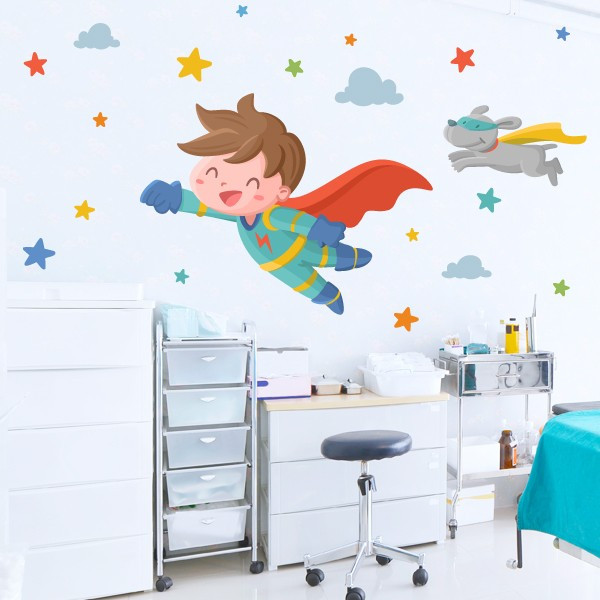 Décoration d'hôpital - Super enfant - Stickers muraux - Humanisation des hôpitaux