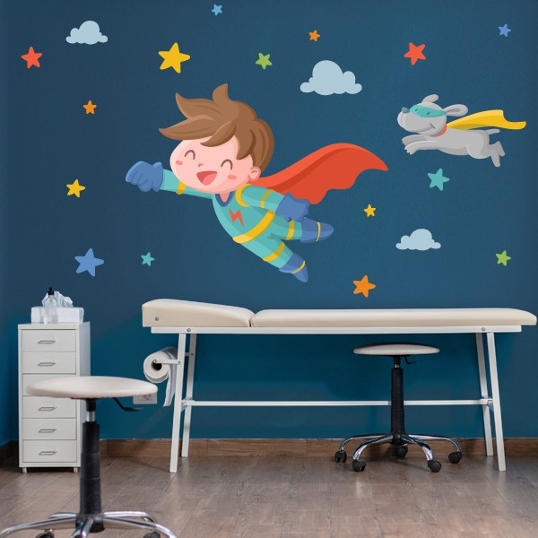 Decoración hospitales - Súper niño - Vinilo decorativo - Humanización de hospitales