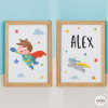 Super garçon - 2 tableaux enfants personnalisés