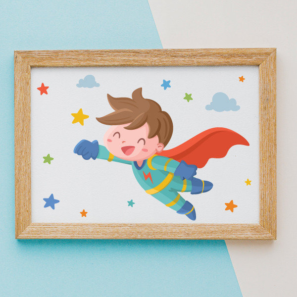 Personalized kids art prints - Super Child