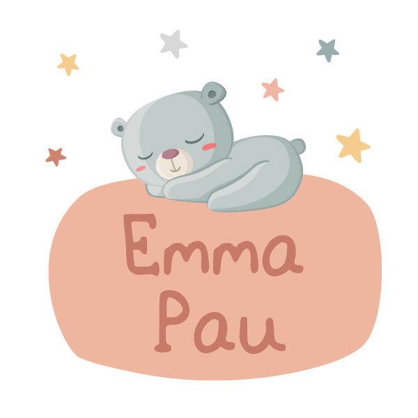 Bear on the moon - Personalized children's stickers