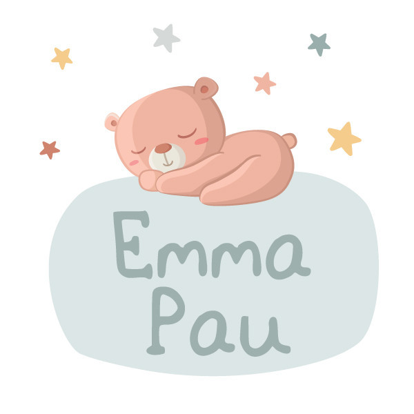 Oso en la luna - Vinilos infantiles personalizados