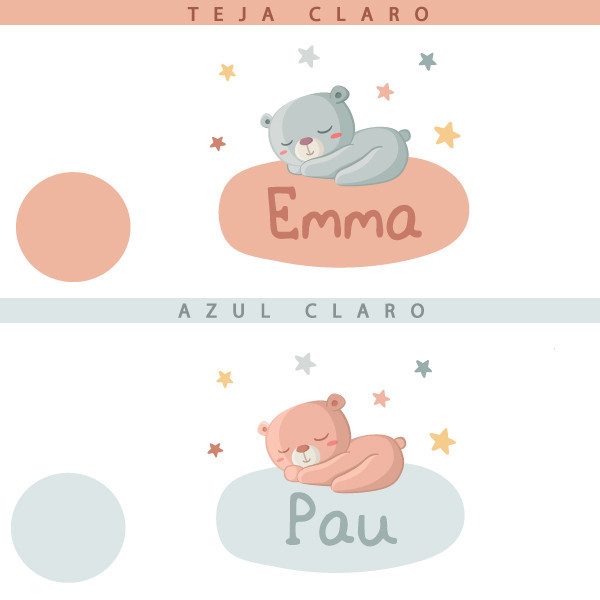 Oso en la luna - Vinilos infantiles personalizados