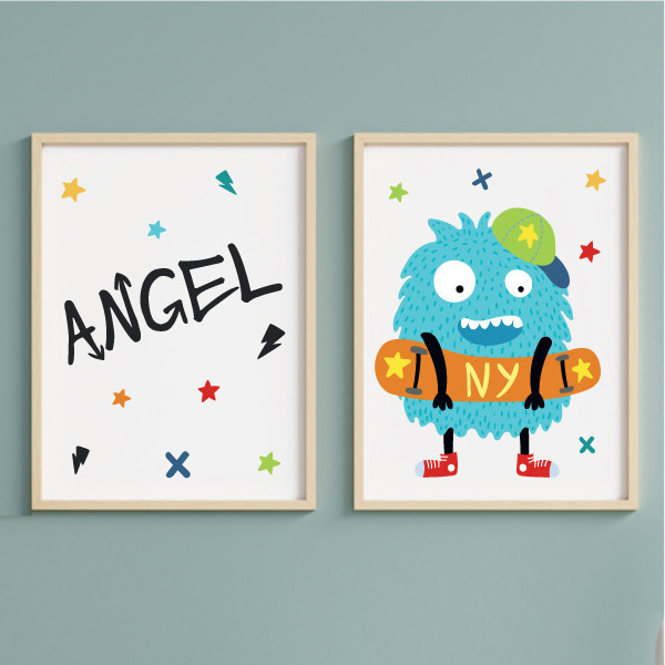 Cuadros juveniles. Big monster skater. Decoración original para jóvenes