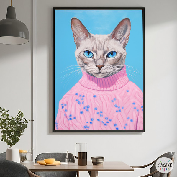 Cuadro para salón - Gato hipster