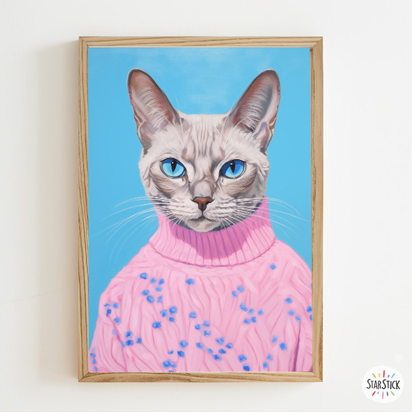 Cuadro para salón - Gato hipster