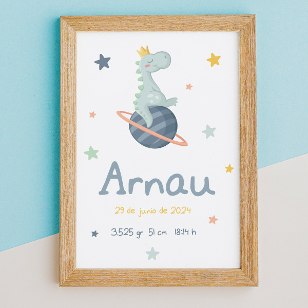Feuille de naissance bébé - Dinosaure rêveur