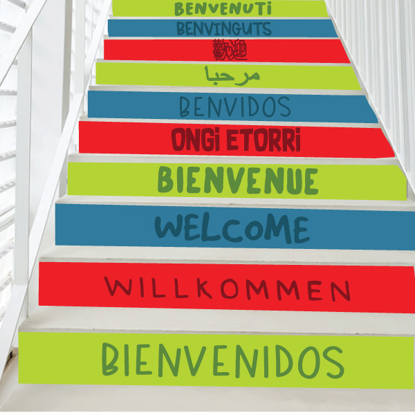 Vinils per a escales - Benvinguts multi idioma