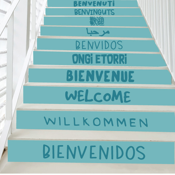 Vinils per a escales - Benvinguts multi idioma