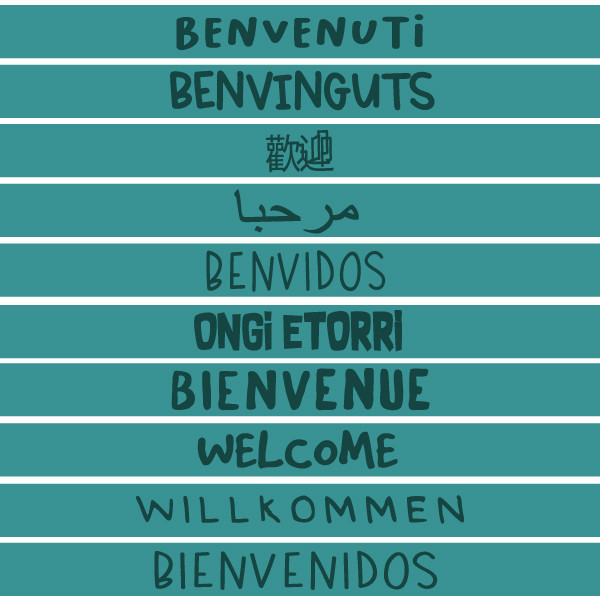 Vinils per a escales - Benvinguts multi idioma