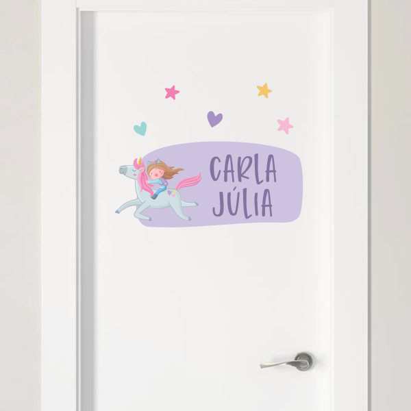 Nena amb unicorn. Vinils decoratius amb nom
