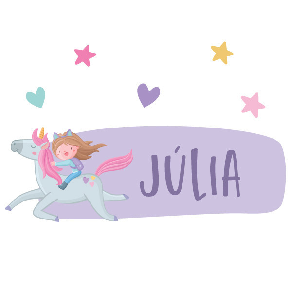 Nena amb unicorn. Vinils decoratius amb nom