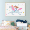 Niña con unicornio. Cuadro personalizable para decoración infantil