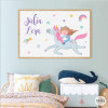 Niña con unicornio. Cuadro personalizable para decoración infantil