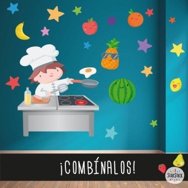 The cheerful cook - Children's wall sticker