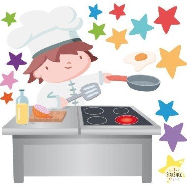 The cheerful cook - Children's wall sticker