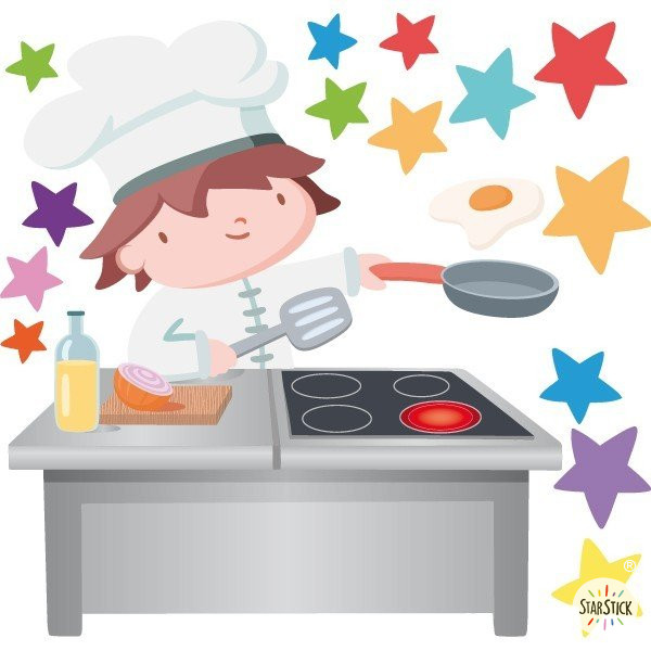 El alegre cocinero - Vinilo decorativo infantil