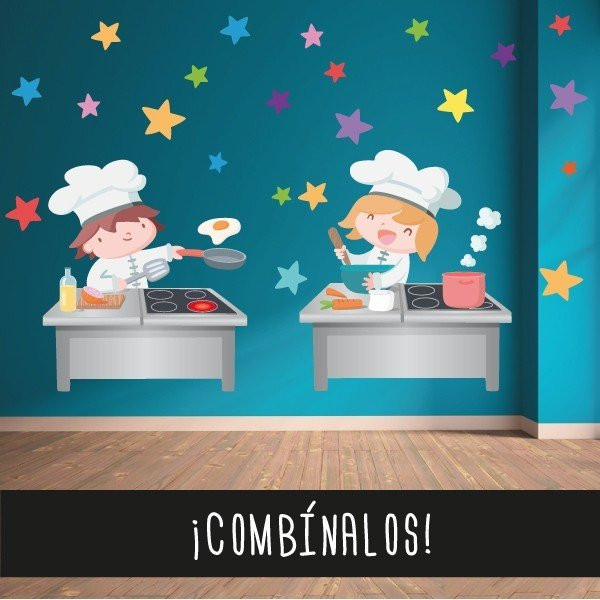 Cuisinier - Sticker mural pour décorer les cantines scolaires