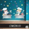Cuisinier - Sticker mural pour décorer les cantines scolaires