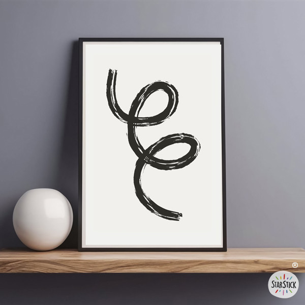 Tableau décoratif pour salon - Griffonnages noir et blanc