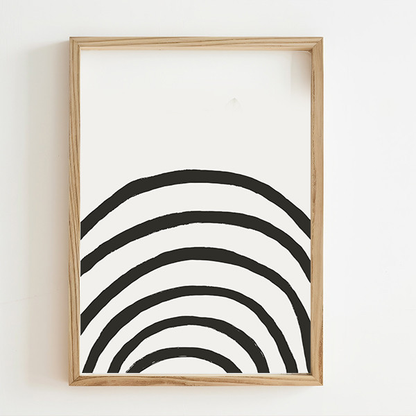 Abstract painting for living room - Curved lines