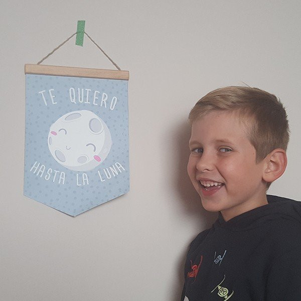 Banderola Bebé  - Te quiero hasta la luna - Banderolas infantiles