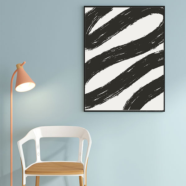 Pòster per emmarcar - Brush corbes en blanc i negre
