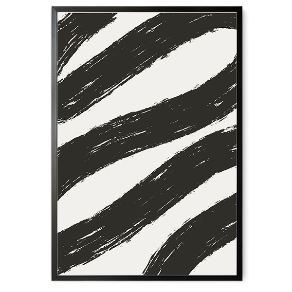 Póster para enmarcar - Brush curbas en blanco y negro