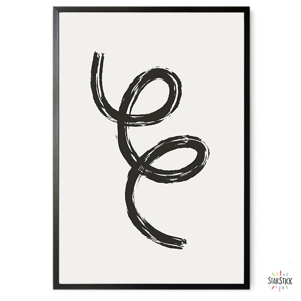 Cuadro decorativo para salón - Garabatos en blanco y negro