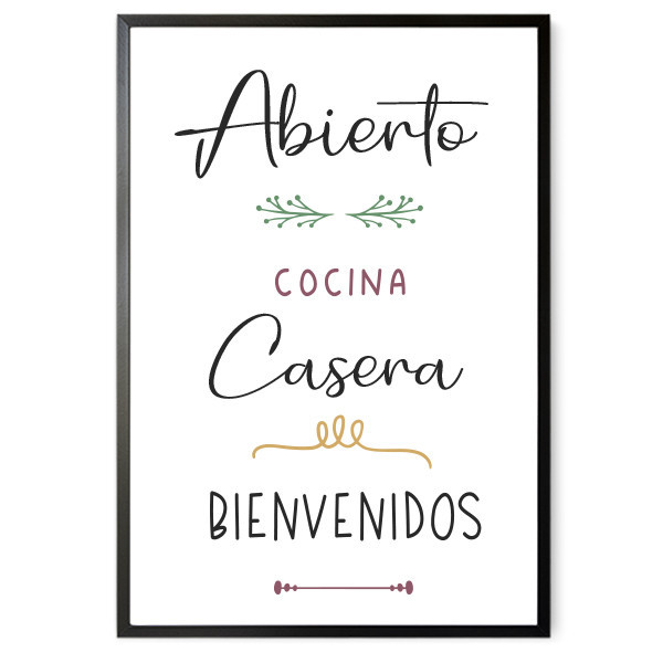 Cuadros para cocinas - Abierto, cocina casera, bienvenidos