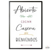 Quadres decoratius per a cuines - Obert, cuina casolana, benvinguts