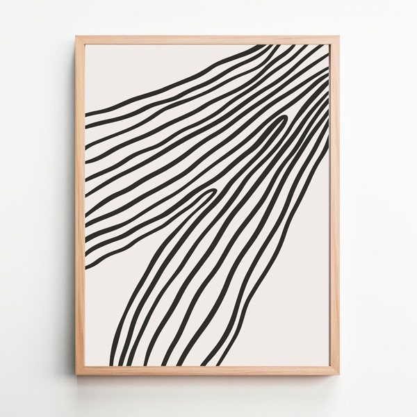 Black and white minimalist paintings - Fine lines C