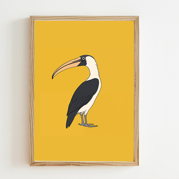 Pòster decoratiu - Pelicà mostassa