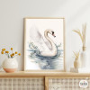 Cygne style aquarelle - Tableaux pour le salon