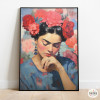 Retrato mujer – Lámina decorativa al estilo Frida