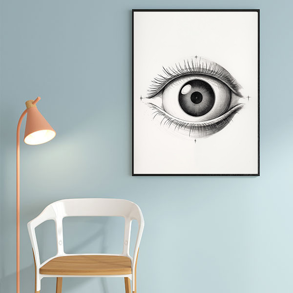 Esbós d'ull – Quadres decoratius en blanc i negre