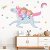 Vinil infantil de paret Germans amb unicorn per a habitació de nenes