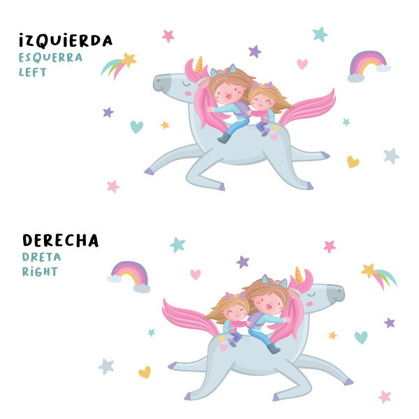 Brothers with unicorn - Children's decorative stickers