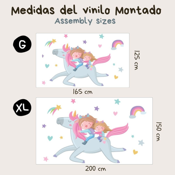 Brothers with unicorn - Children's decorative stickers