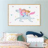 Siblings with Unicorn - Decorative Kids' Print