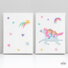 Sisters with Unicorn - 2 personalized children's paintings with name