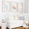 Ours sur la lune - 3 Tableaux décoratifs pour bébé, personnalisables