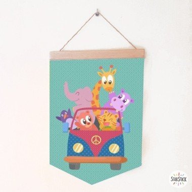 Van with animals - Children's banners