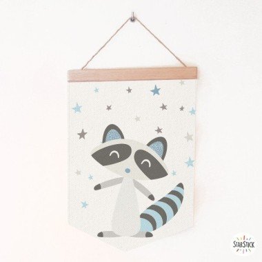 Baby banner - Nordic style raccoon