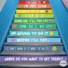 Vinils de colors per escales i esglaons - Frases de motivació i emoticones